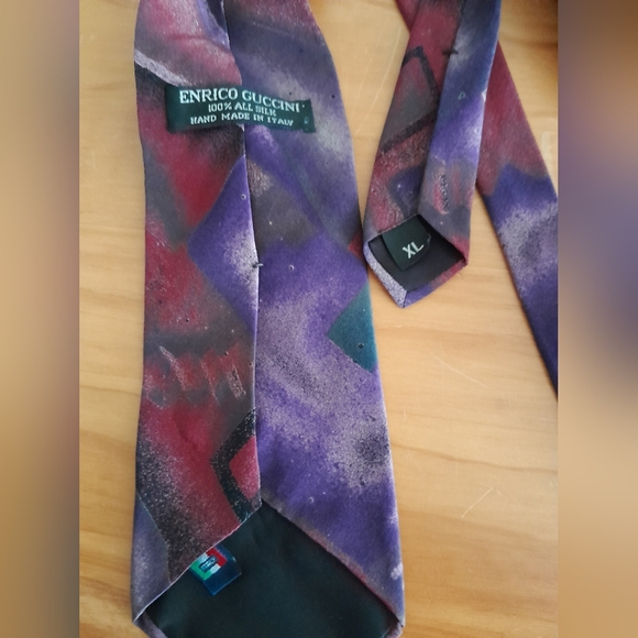 All Silk handmade Enrico guccini men tie XL size - Picture 2 of 9